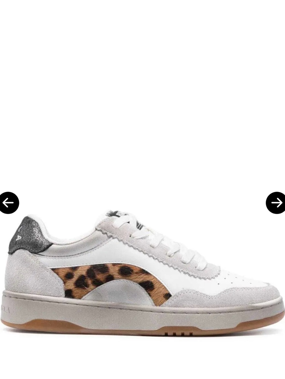 Bimba Y Lola white leopard print leather 13 57 cupsole sneaker size 38 - NWT